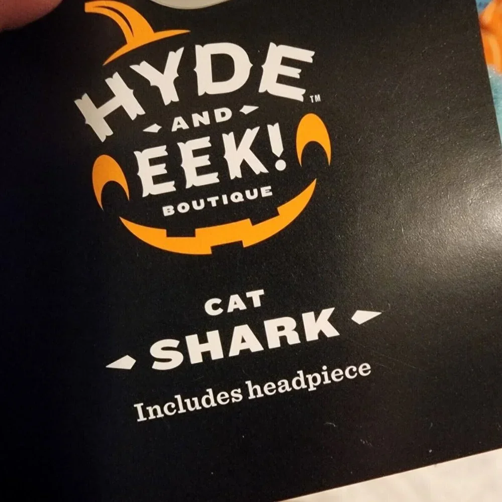 Hyde & Eek Cat Shark Costume Headpiece Blue Sparkle One Size Halloween Cute New
